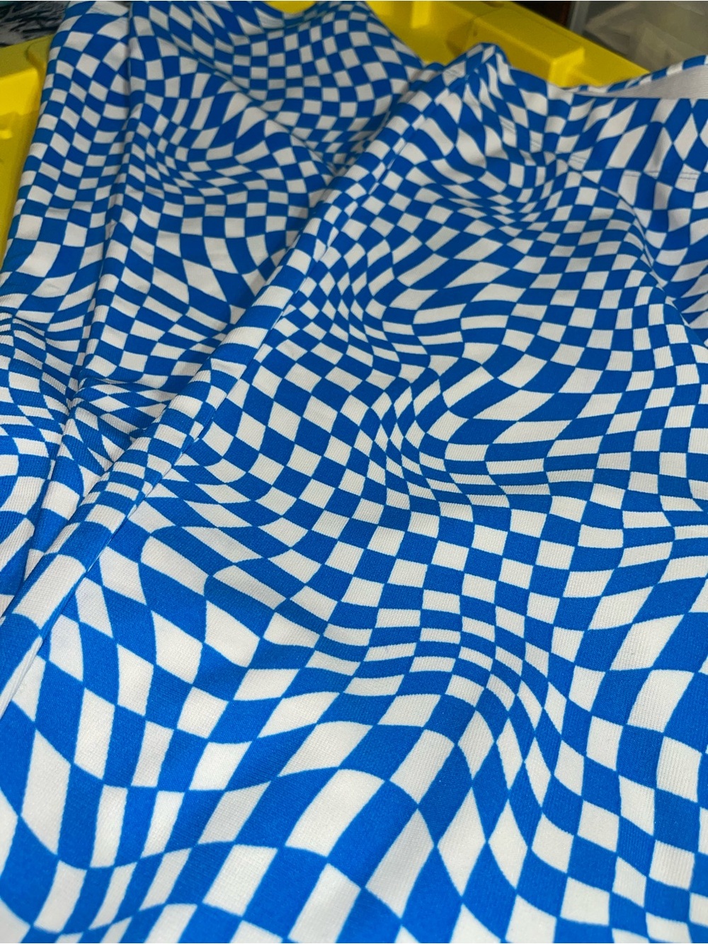 Garage Blue and White Odessa Flare with Optical Checker Pattern